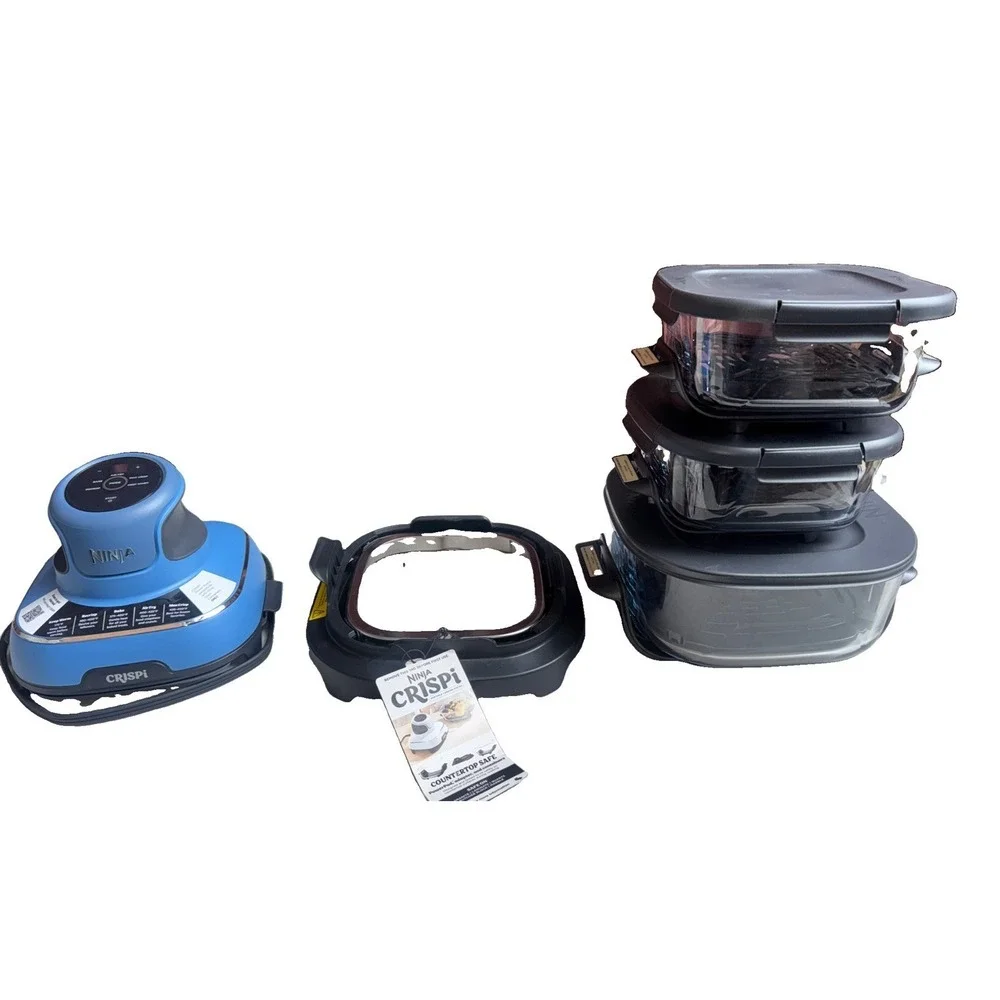 Ninja Crispi 5-in-1 Portable Glass Air Fryer Cooking System, Blue